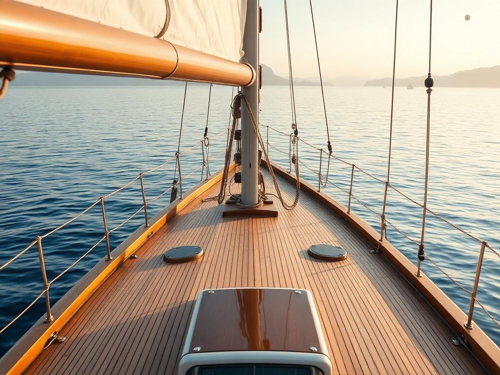 Houten scheepsinterieur
